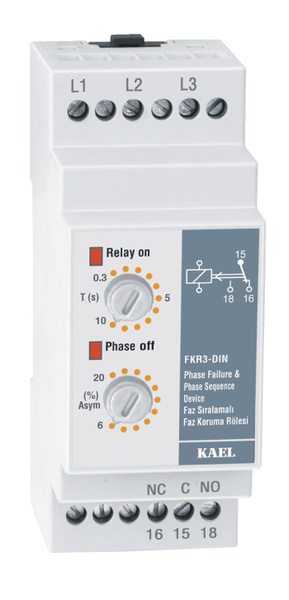 Реле обрыва и мониторинга очередности фаз FKR3T-DIN - купить по ...