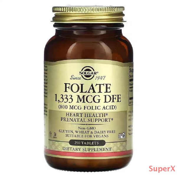 Solgar Folate 800 mcg -1333MCG DFE Метафолин 250 таблеток купить на ...
