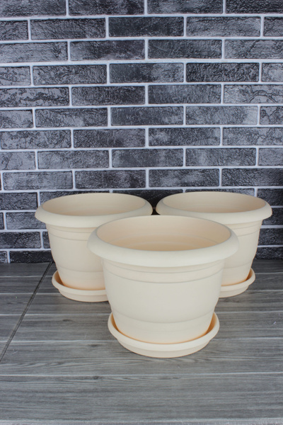 Горшки для цветов и растений с поддоном 8,5л, 3шт - купить с доставкой ...