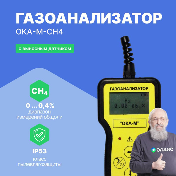 Газоанализатор переносной ОКА-М-CH4 метан (кабель 6 м) с поверкой ...