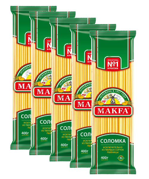 Макаронные изделия Makfa вермишель соломка длинная, 400 г х 5 шт купить ...