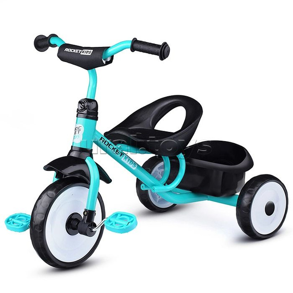 Велосипед трехколесный Rocket, колеса EVA 10"/8", цвет бирюзовый ...