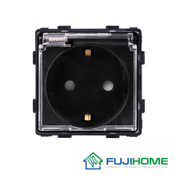 Модуль розетки с крышкой (водонепроницаемый) FUJIHOME 86-M1FWP-BK ...