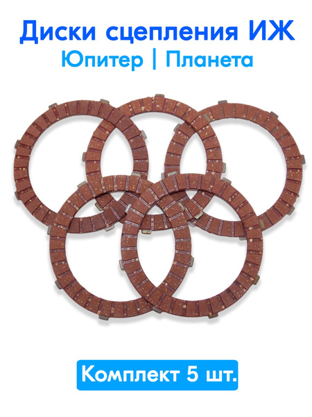 Диски сцепления Иж Юпитер Планета пробковые комплект 5 штук купить c ...