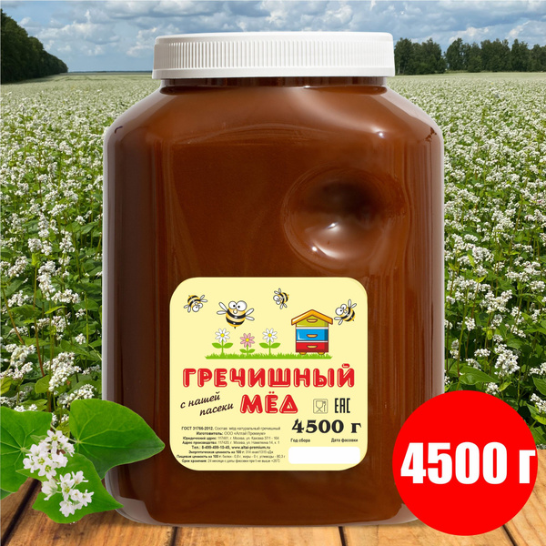 Мед натуральный Гречишный 4,5 кг сбор 2024 года - купить с доставкой по ...