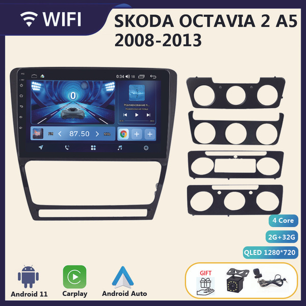 Автомагнитолы 2008 - 2013 Skoda Octavia 2 А5 10,1 дюйма, черный, 2+32GB ...