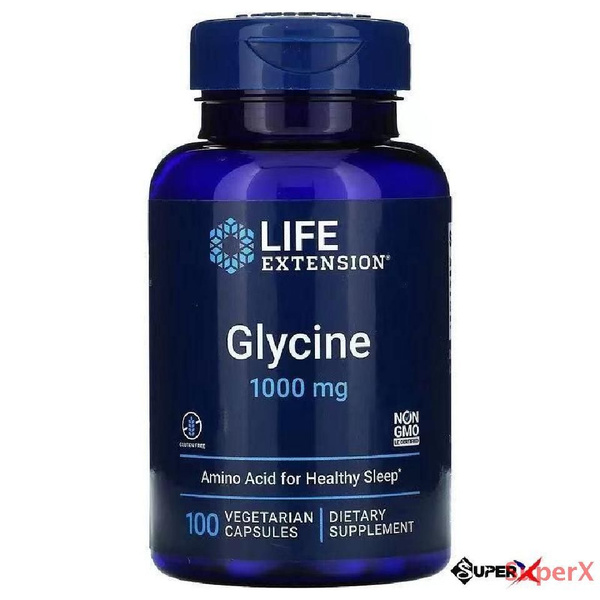 Глицин 1000 мг, Life Extension Glycine 1000mg 100 капсул, Глицин ...