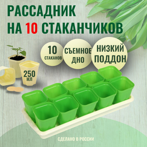 Рассадник на 10 стаканчиков, горшков для рассады цветов, овощей купить ...