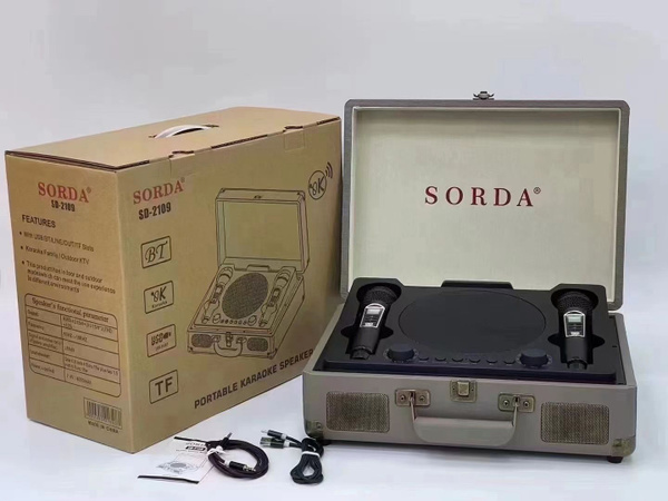 Караоке система Ретро Чемодан SORDA SD-2109 с двумя микрофонами ...