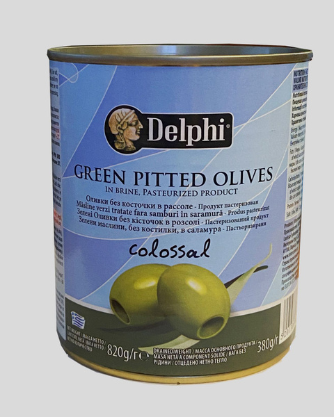 Delphi Оливки без косточки в рассоле Colossal 121-140, 820 г. ж.б ...