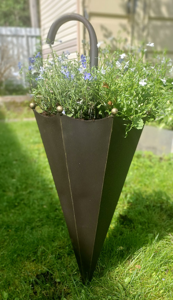 Кашпо металлическое для цветов "Зонтик" купить на OZON по низкой цене ...