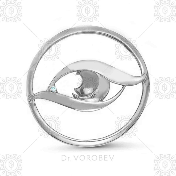 Брошь "Око малое", 501БШ005702, серебро 925. Подарок врачу офтальмологу ...
