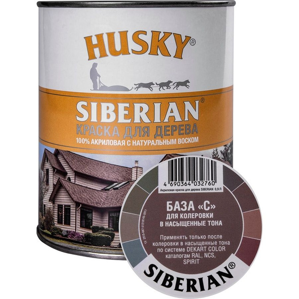 Краска HUSKY DEKART HUSKY сибирский С Гладкая, Акриловая, Матовое ...