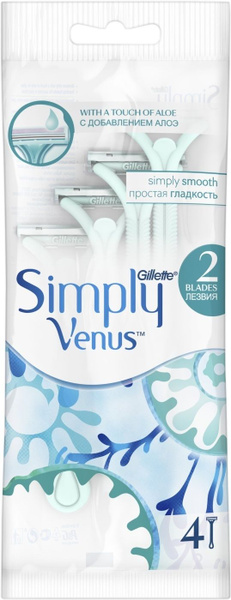 GILLETTE SIMPLY Venus Бритвы одноразовые женские с 2-мя лезвиями, 4 ...