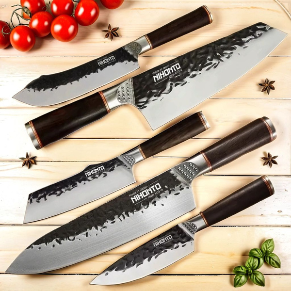 Купить NIHONTO Набор японских кухонных ножей. 5 кухонных ножей в наборе ...