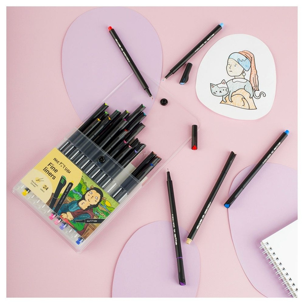 Капиллярные ручки Meshu "Fine Liners", 24 цвета, 0,4 мм (MS_53580 ...