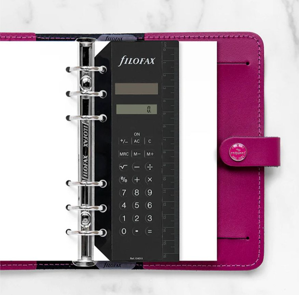 Калькулятор Filofax для тетради/блокнота А5 на кольцах черный 95х170 мм ...