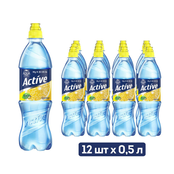 Вода негазированная Aqua Minerale Active Цитрус, 12 шт х 0,5 л - купить ...