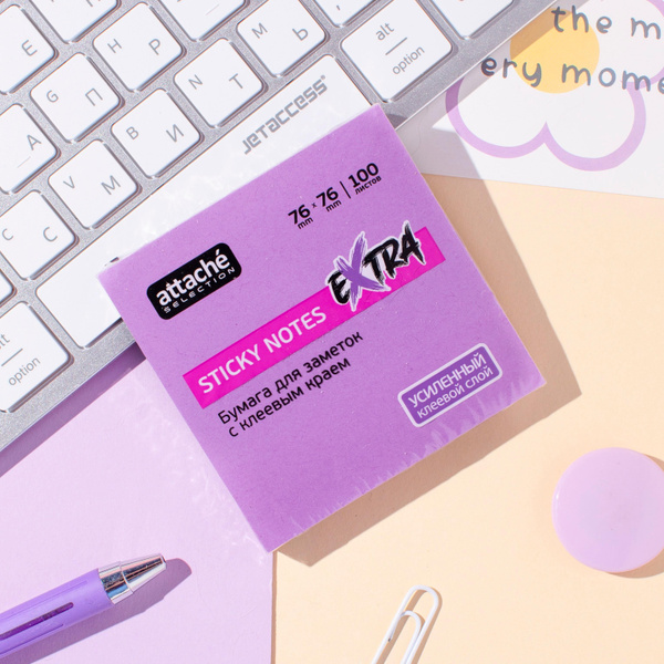 Стикеры для заметок Attache Selection, неоновые, 5 блоков по 100 листов ...