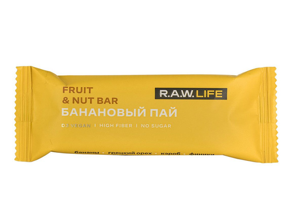 Батончик без сахара RAW LIFE "Банановый пай" - купить с доставкой по ...