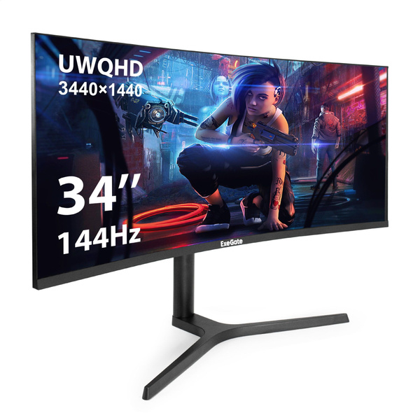 Монитор ExeGate изогнутый игровой 144 Гц 34" Combat EC3407TA (VA Curved ...