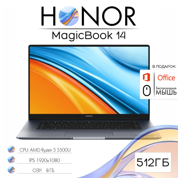 Ноутбук Honor MagicBook 14 NMH, серый купить по низкой цене: отзывы ...