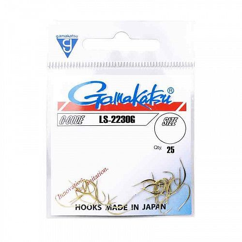 Gamakatsu Small Horse Mackerel Fishing Hook - Size 8, Gold Finish, Pack Of 6