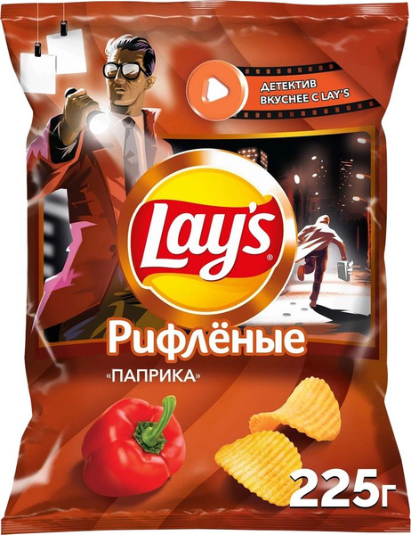 Чипсы картофельные LAY'S Паприка, рифленые, 225г - купить с доставкой ...