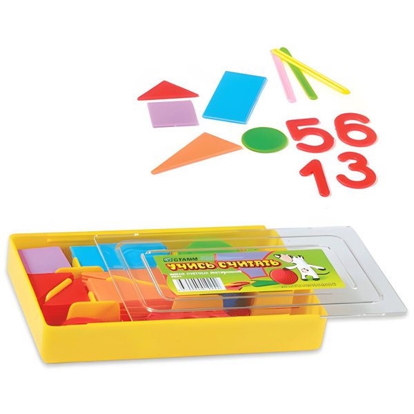 Касса цифр и счетных материалов "Учись считать", 132 элемента - купить ...