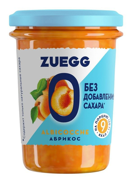 Джем Zuegg Абрикос конфитюр с пониженной калорийностью без сахара, 220г ...