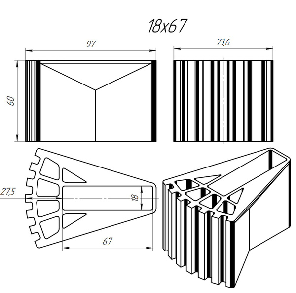 Опорные наконечники для алюминиевой лестницы 18x67 2шт - купить с ...