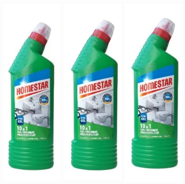 Гель чистящий универсальный 10 в 1 Homestar, 3 шт. по 750г/Чистящее ...