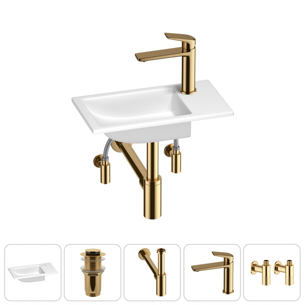 Маленькая раковина в туалет Wellsee WC Area 202011855 в наборе 5 в 1 ...