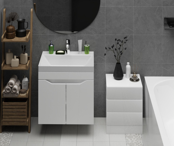 Тумба подвесная Сохо 60 (2 двери) под раковину Слим 60 купить на OZON ...