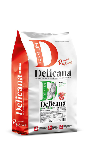 Корм для кошек Delicana Ягненок 8кг купить на OZON по низкой цене ...