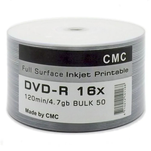 Диск DVD-R CMC 4,7Gb 16x Full Printable bulk, 50 шт. купить на OZON по ...