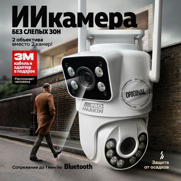 Камера видеонаблюдения уличная wi-fi с 2-мя объективами купить на OZON ...