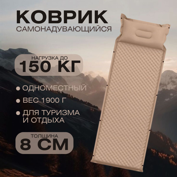 Матрас коврик туристический самонадувающийся Levoryeou, одноместный ...