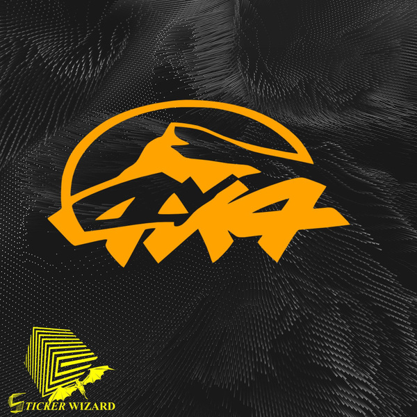 Наклейка виниловая (желтая) на прозрачной основе "4х4" (полный привод ...