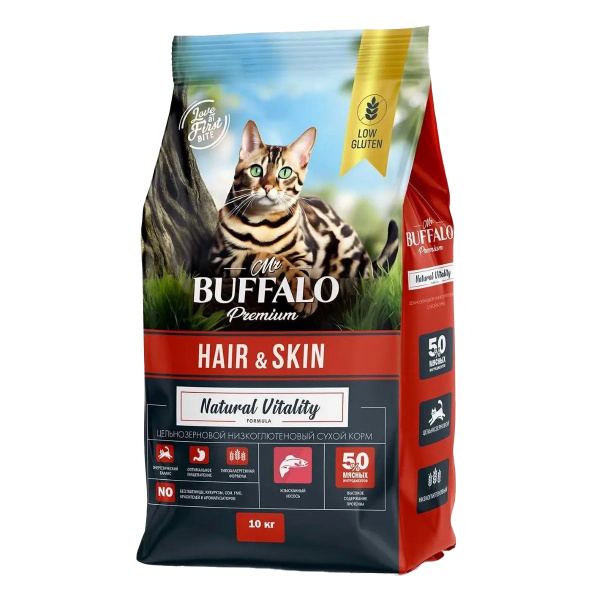 Mr.Buffalo Adult Hair Skin Корм для кошек (лосось), 10 кг купить на ...