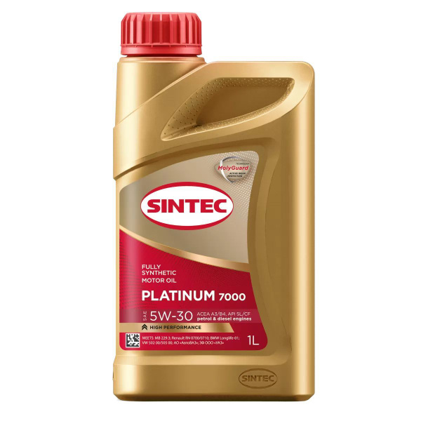 Sintec Platinum 7000 5w30 A5/B5, SL/CF (синт.) канистра
