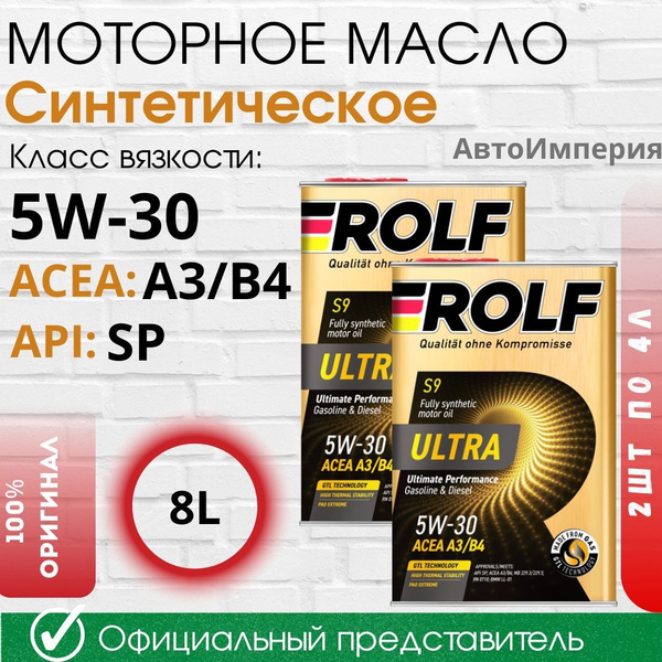 Масло моторное ROLF 5W-30 Синтетическое 8 л 323105-8L купить c ...