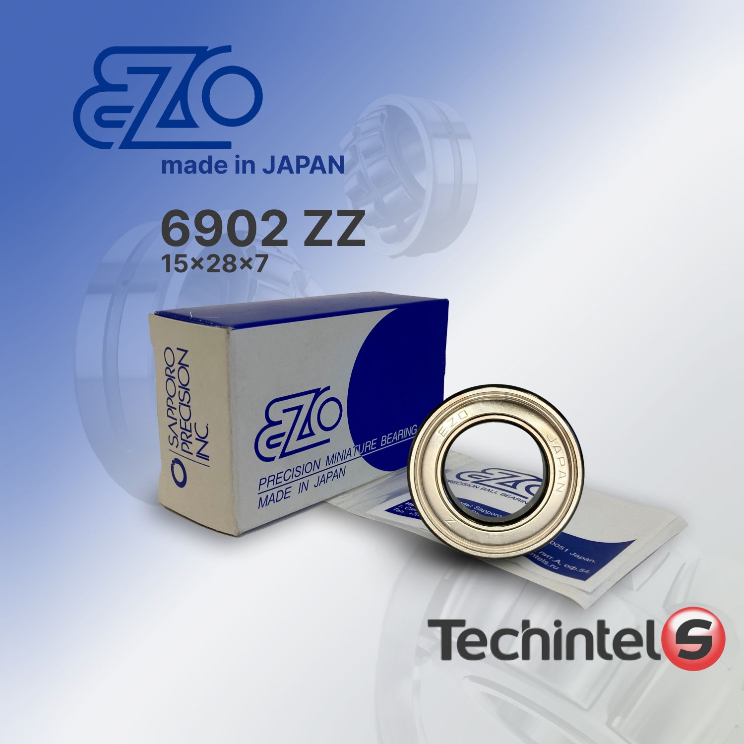 Подшипник EZO 6902ZZ (2Z) 15х28х7