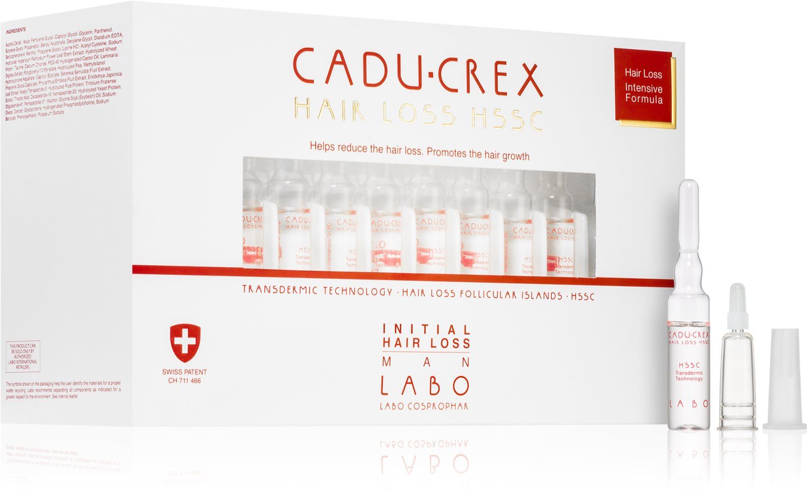 Лечение волос против первоначального выпадения волос CADU-CREX Hair Loss HSSC Initial Hair Loss for men 40x3,5 ml