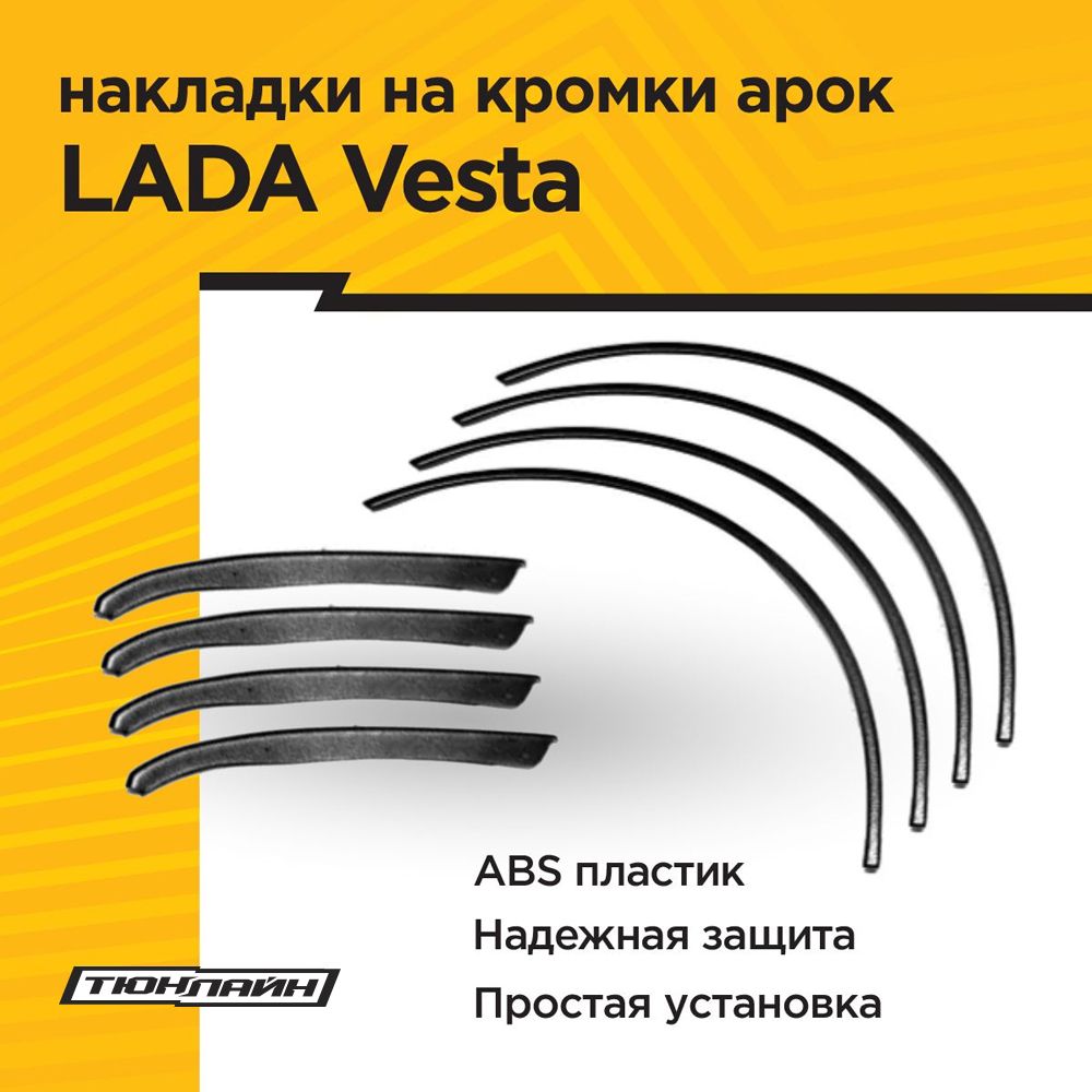 Защитные накладки на кромки арок для LADA VESTA 2015 - н.в.