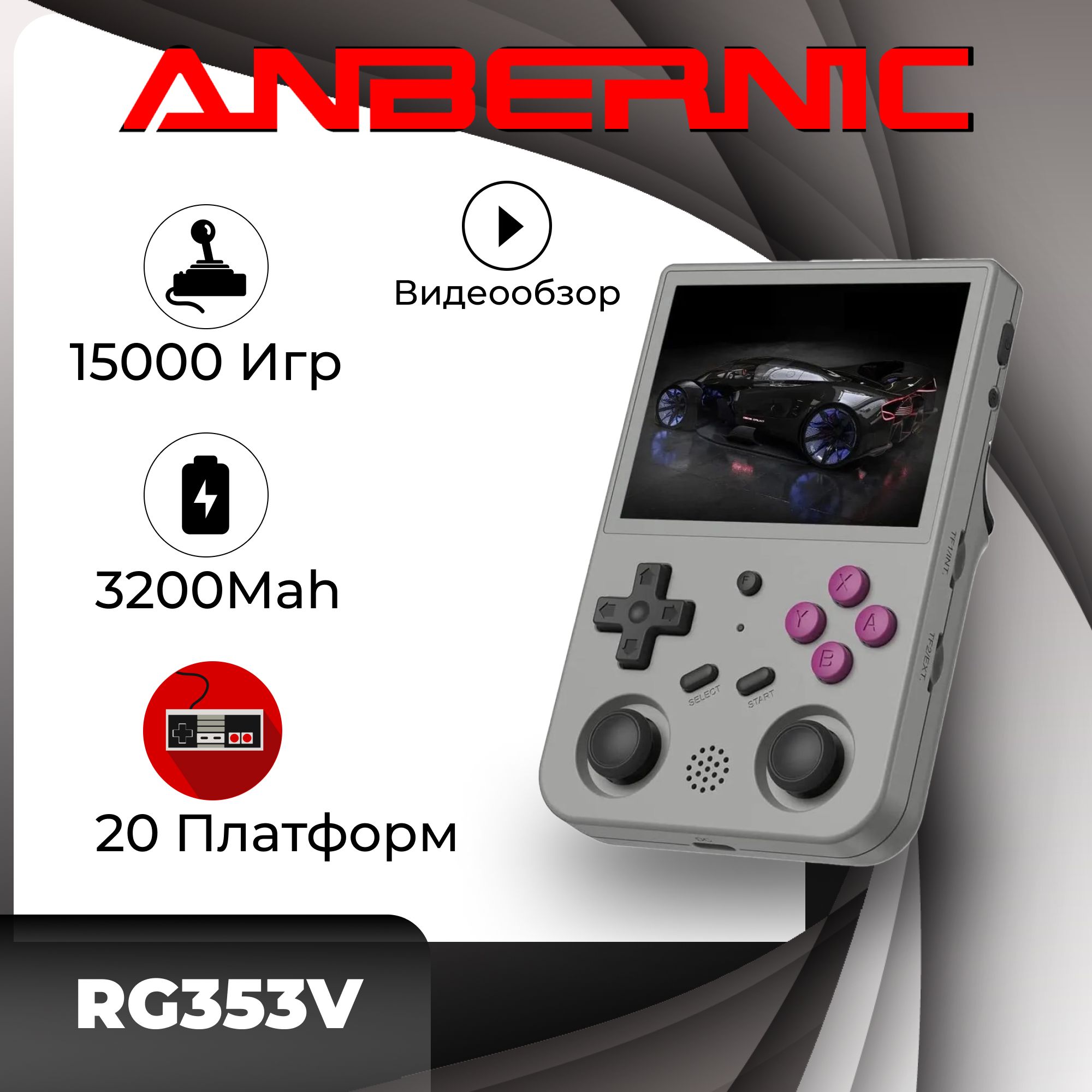 Игровая приставка Anbernic RG353V 64Gb Gray (Новая) - купить с доставкой по  выгодным ценам в интернет-магазине OZON (1390547842)