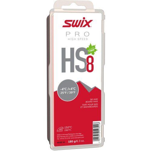 Парафин SWIX HS8 Red, -4 C/+4 C 180гр без крышки,