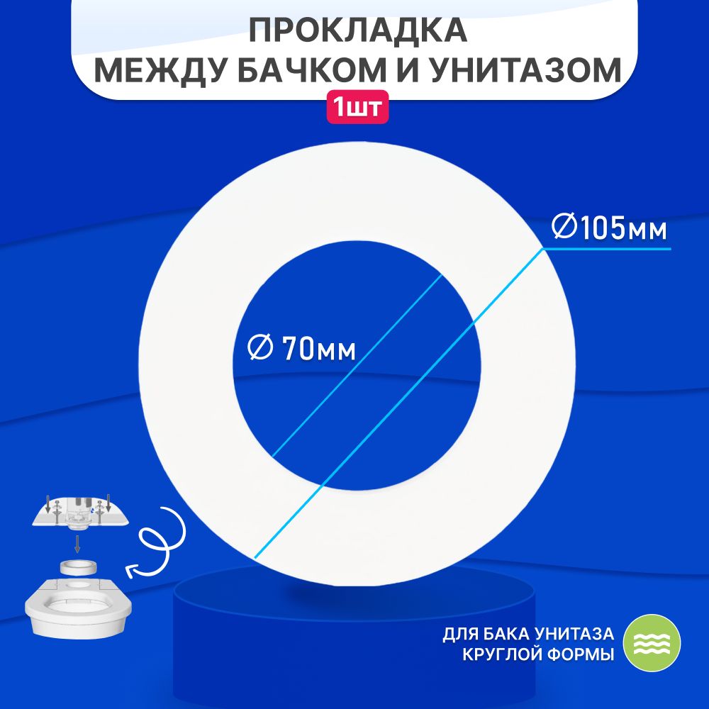 Прокладкадляунитаза/Прокладкамеждубачкомиунитазом105x70х15мм