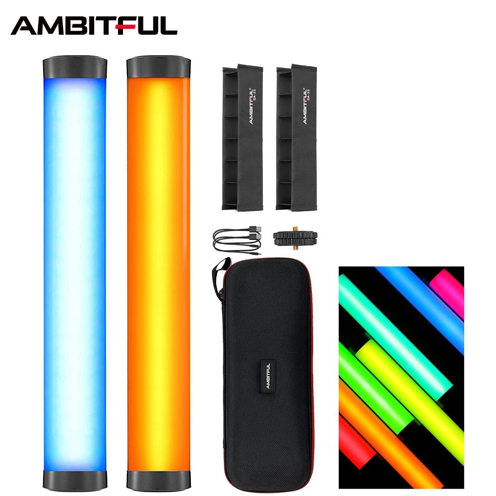 AMBITFULA2RGB2500-8500KRGBлампадлявидеокамеры+сотоваясеткавстроенноеприложениелитиеваябатареясмагнитнойфункцией