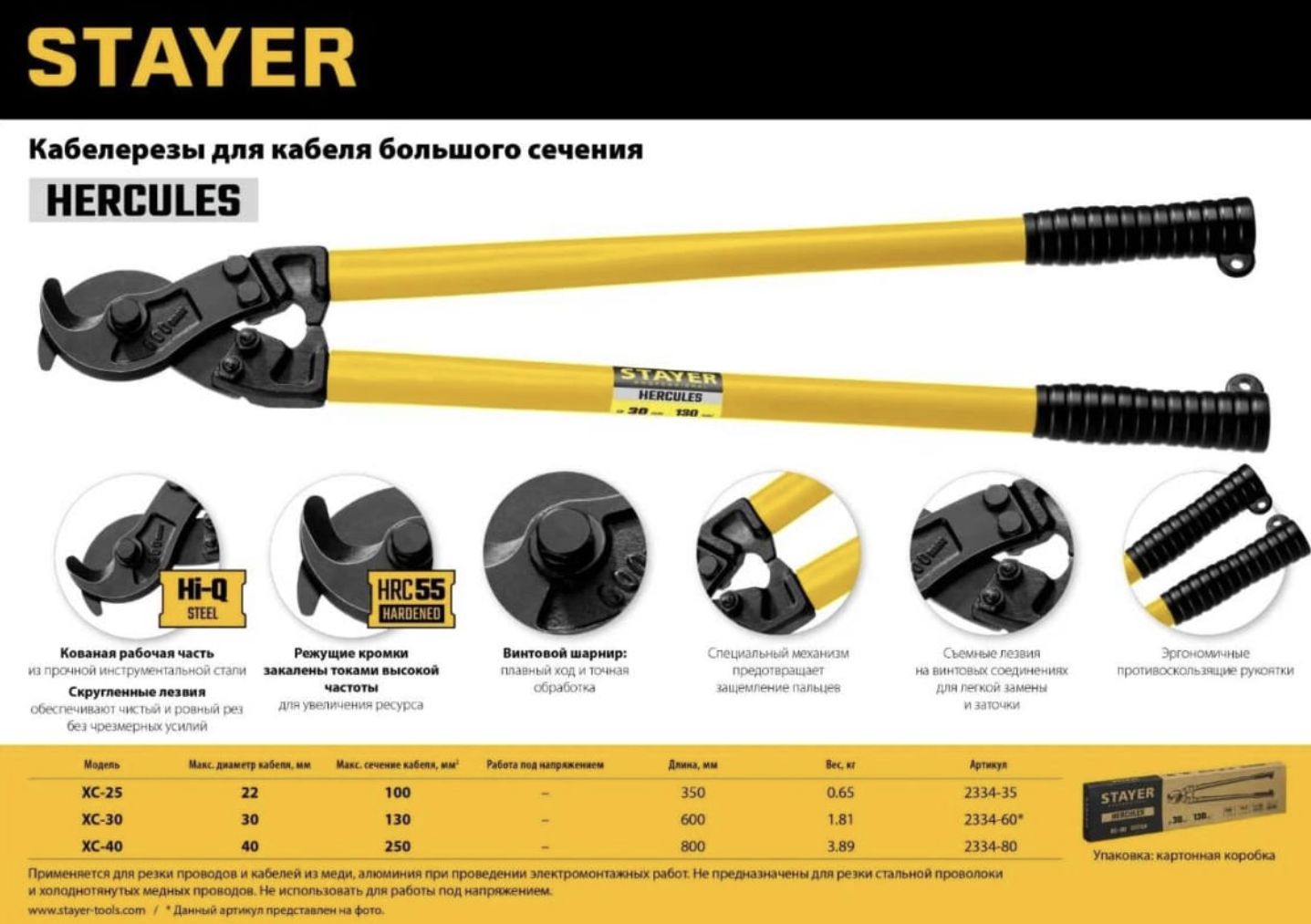 Кабелерез STAYER Hercules XC-25 диам. 25 мм, 350 мм 2334-35